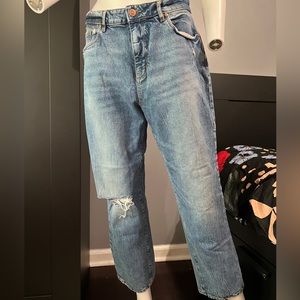 Loft Curvy High Waist Straight Crop Jeans